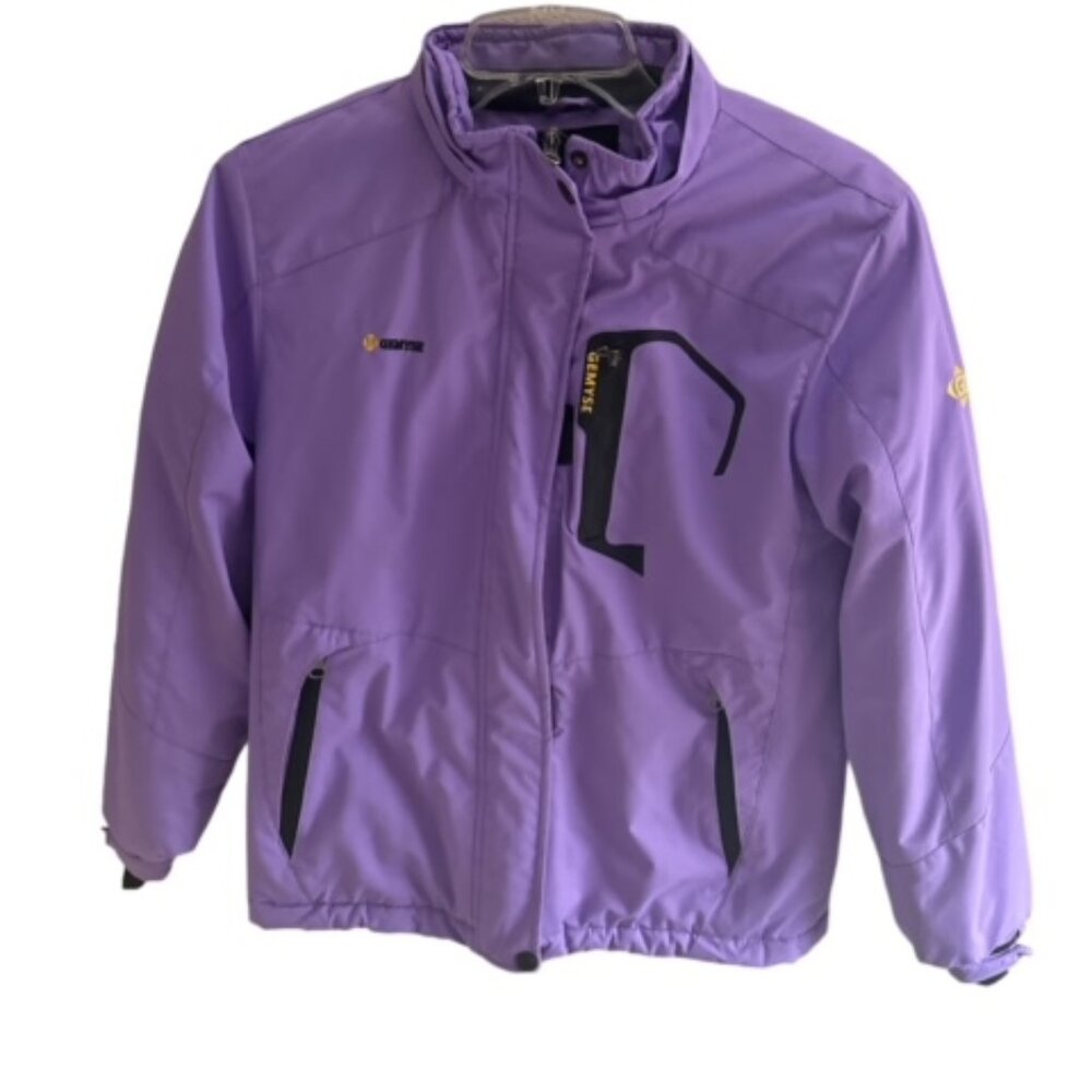 Gemyse Girl's Size 10-12 Purple Waterproff Ski Snow‎ Parka Fleece Lining